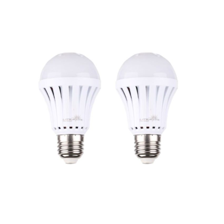 Litemate- Rechargeable A60 E27 LED Light Bulb – (7W) Cool White – Pack of 2