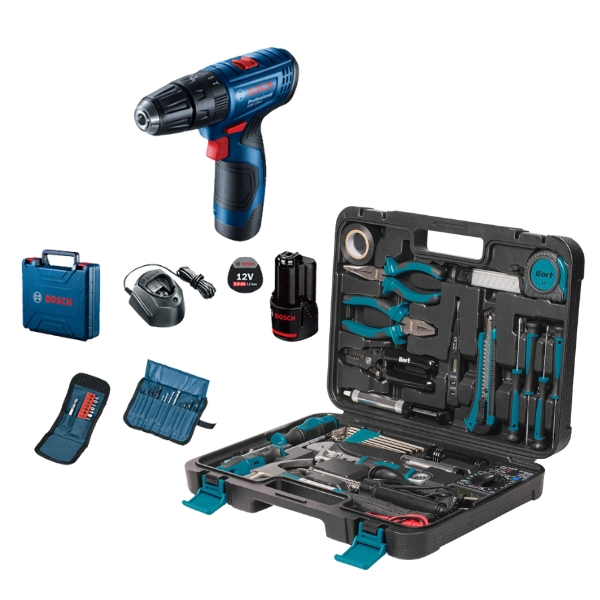 Bosch – Cordless 12v Drill – GSB 120-LI with Bort Tool Set – 30 Pieces