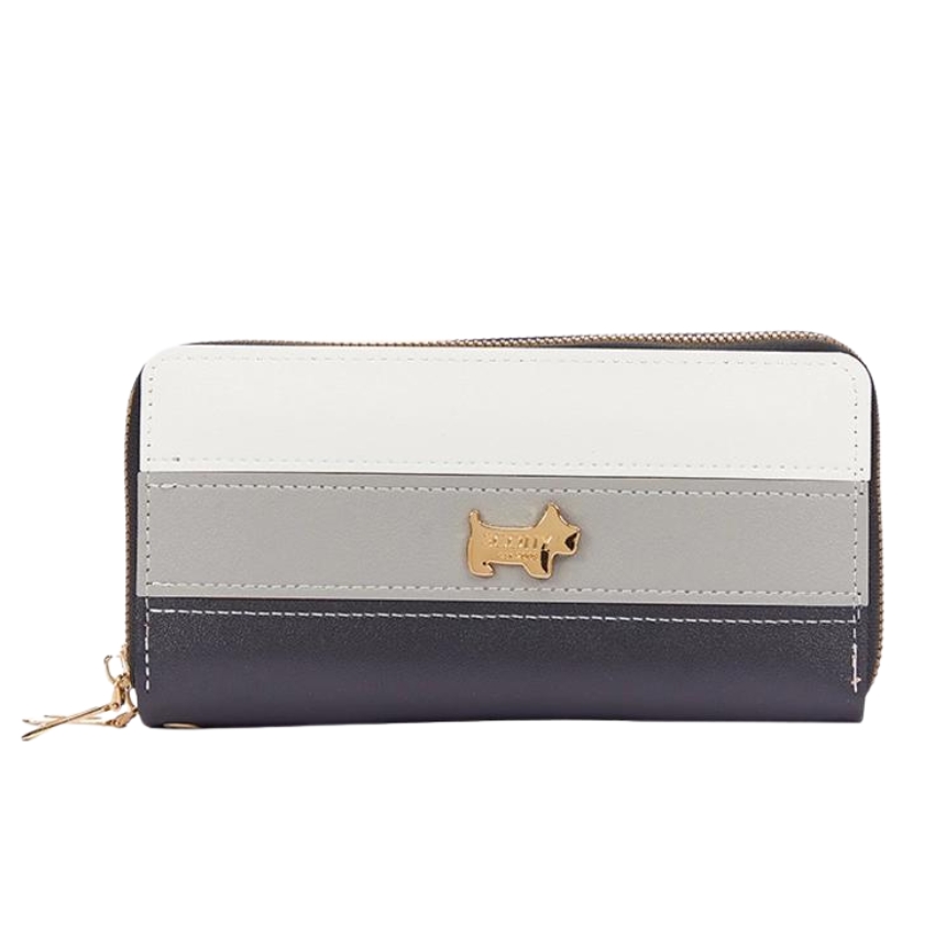 Scotty Bags – The Roberto – Double Zipper Purse – White Grey & Black