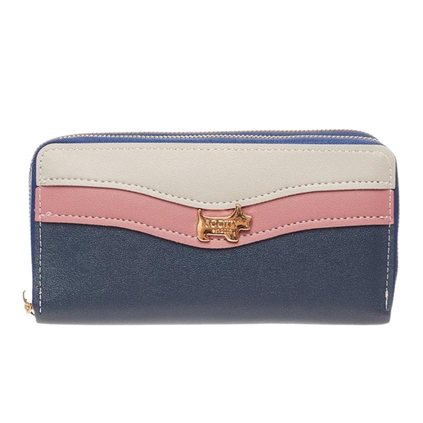 Scotty Bags – The Roberto – Double Zipper Purse – White & Pink