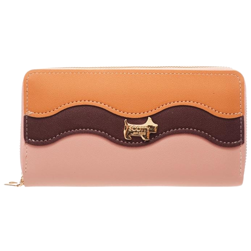 Scotty Bags – The Roberto – Double Zipper Purse – Tan & Brown & Taupe