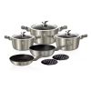 Berlinger Haus – Marble Coating Cookware Set – 10 Piece – Metallic Grey Berlinger Haus – Marble Coating Cookware Set – 10 Piece – Metallic Grey