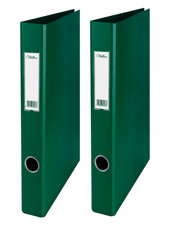 Pack of 2 Treeline A4 2-Ring Ringbinders Ring Binder Files – Green