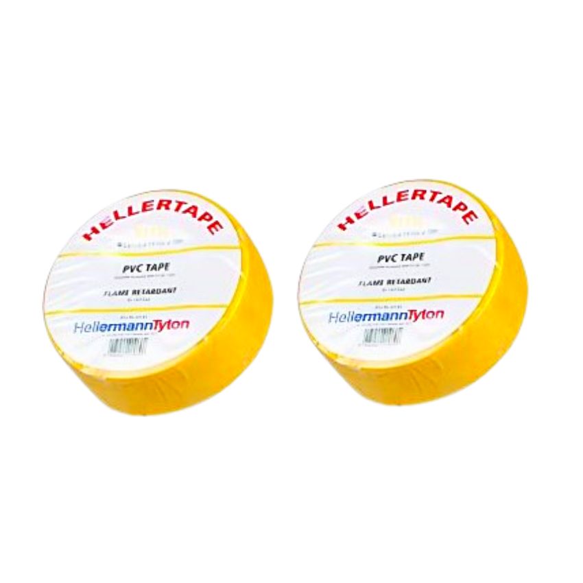 Hellertape – PVC Tape Yellow (0.13mm x 19mm x 10m) – Pack of 2