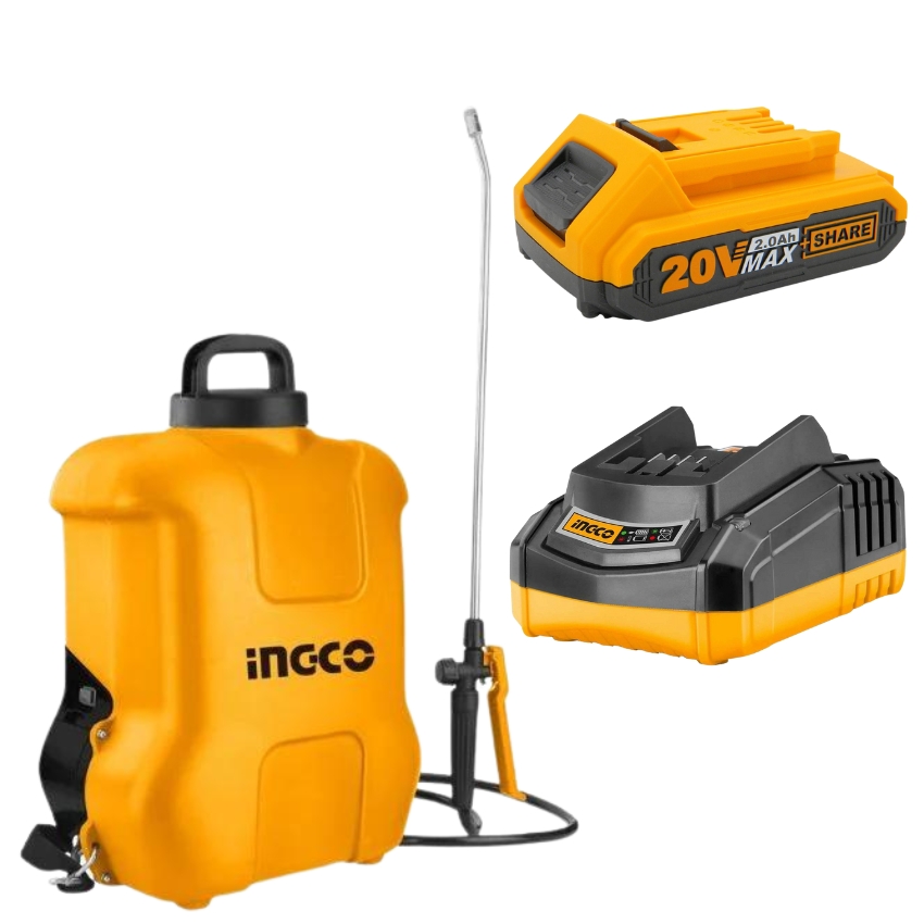 Ingco – Garden Sprayer – 16L with Charger + Li-Ion Battery Pack – (2.0AH)