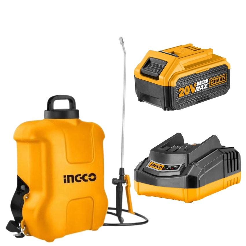 Ingco – Garden Sprayer – 16L with Charger + Li-Ion Battery Pack – (4.0AH)