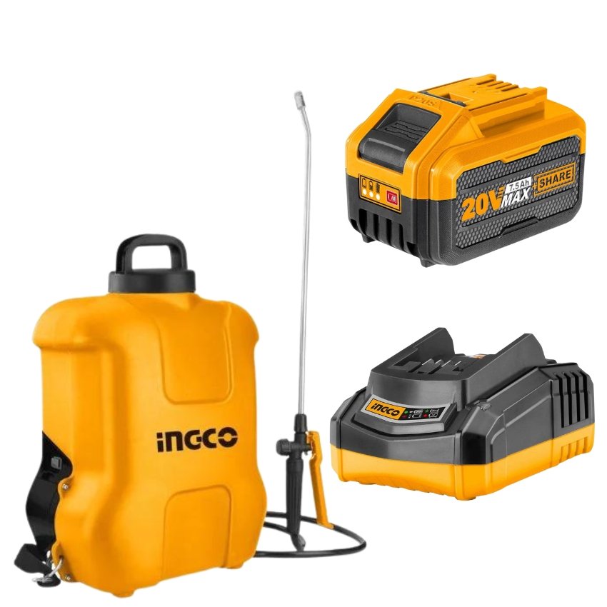 Ingco – Garden Sprayer – 16L with Charger + Li-Ion Battery Pack – (7.5AH)