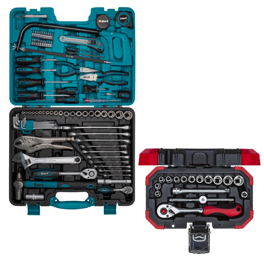 Bort – Mechanics DIY Set – 86 Pieces with Gedore Socket Set – 16 Piece