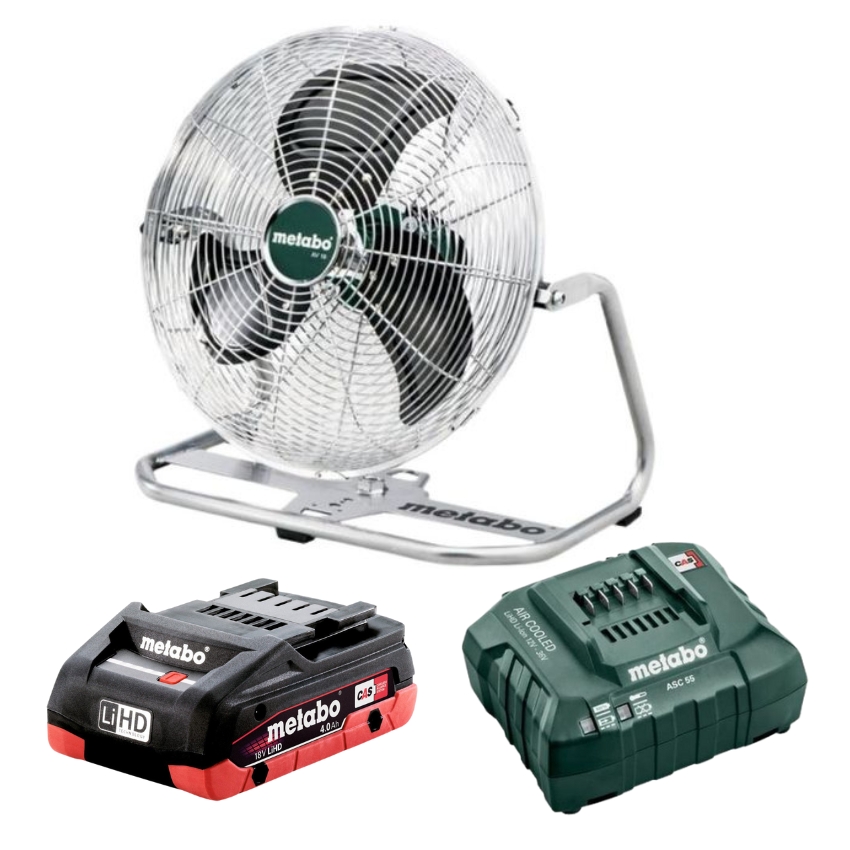 Metabo – Cordless Fan – AV 18 (606176850) With 4Ah Battery and Charger