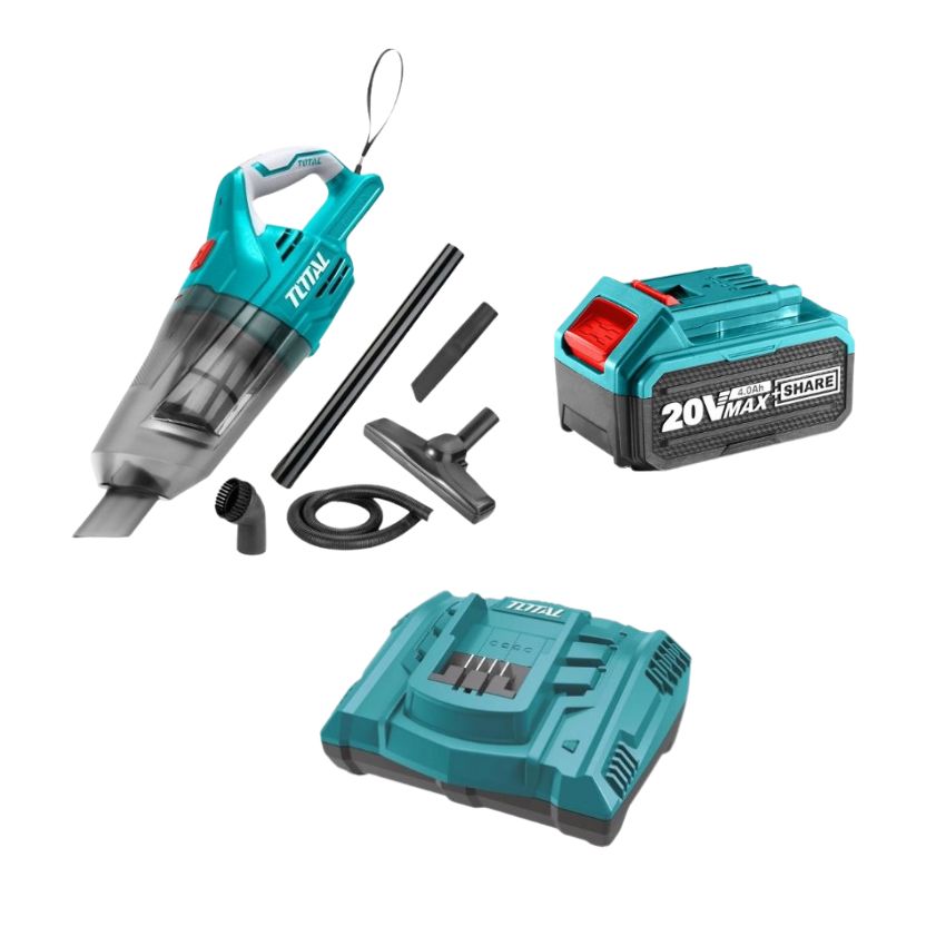 Total Tools – Lithium-Ion Vacuum – 20V with 4.0Ah Battery and Charger