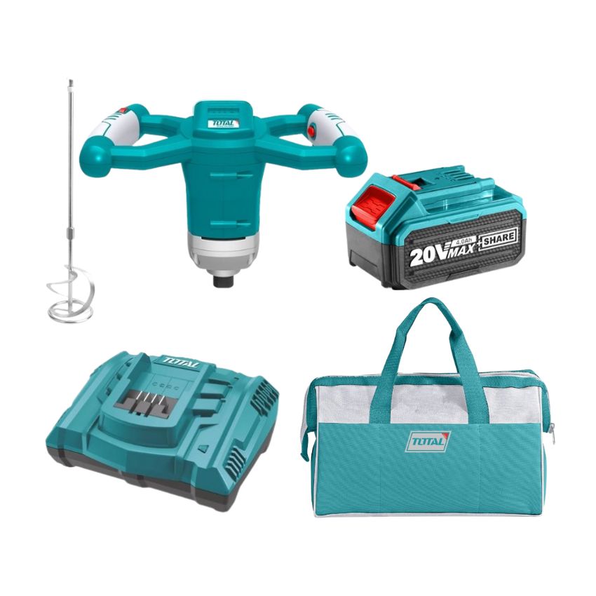 Total Tools – Mixer / Lithium-ion Paint Mixer, Battery, Charger & Tool Bag