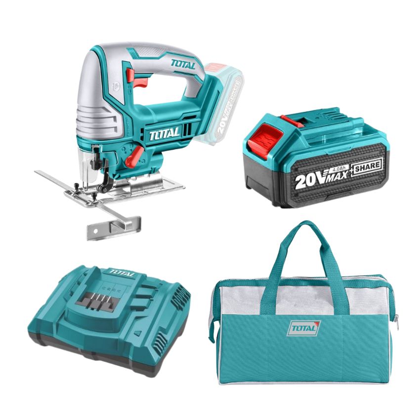 Total Tools – Lithium-Ion Industrial Jig Saw, Battery, Charger & Tool Bag