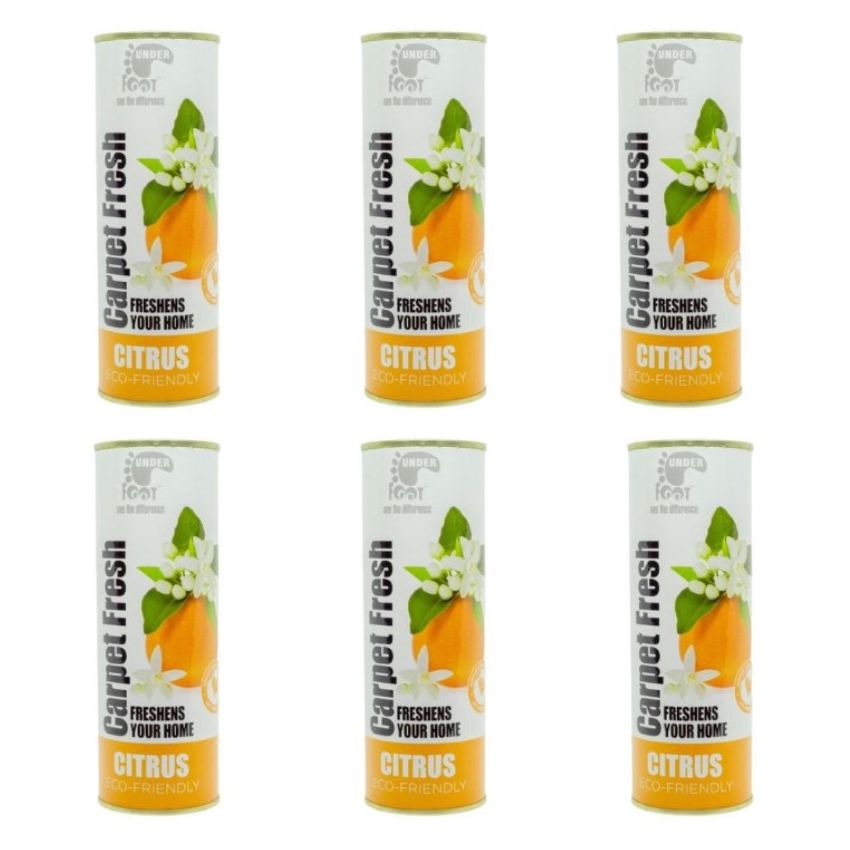 Under Foot – Carpet Fresh Freshener – 500g – Citrus (Pack of 6)