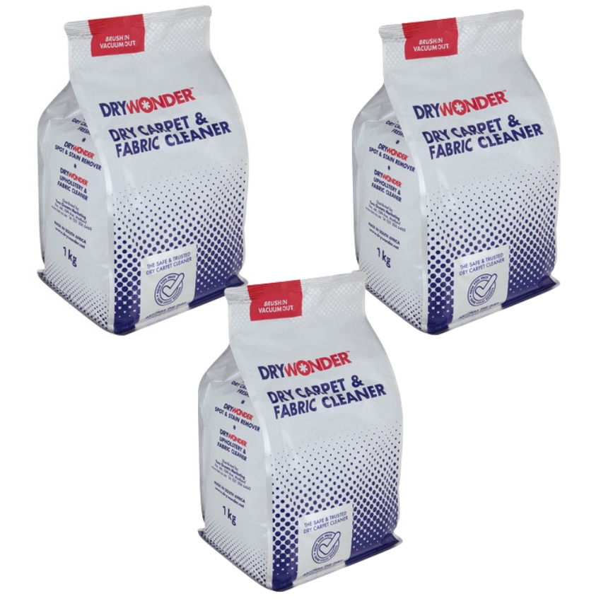 Dry Wonder – Dry Carpet and Fabric Cleaner – 1kg – Pack of 3