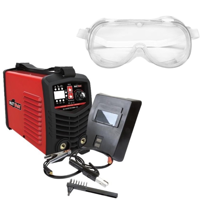 Matweld – Synergic Welder Inverter with Kit – 120A with Safety Goggles