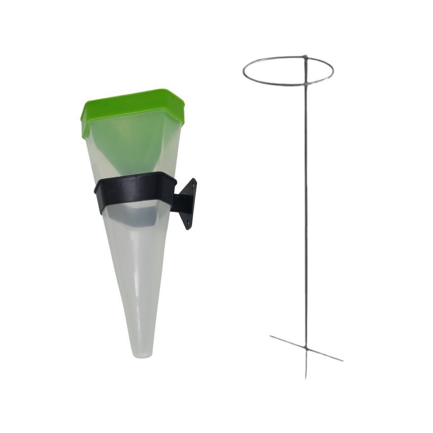 Qualitools – Rain Meter Plastic with Rain Gauge Metal Stand