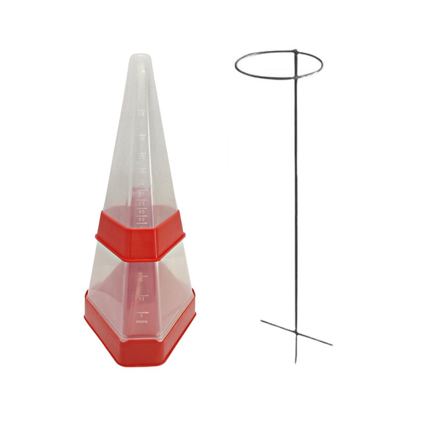 SourceDirect – Triangular Rain Gauge – Red (1000ml) with Black Stand