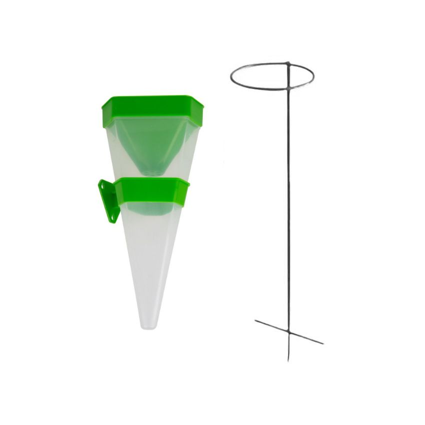 SourceDirect – Triangular Rain Gauge – Green (1000ml) with Black Stand
