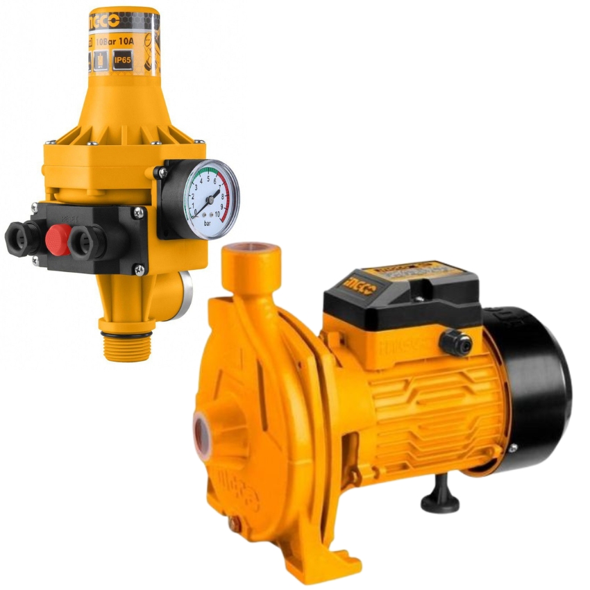 Ingco – Centrifugal Water Pump 1.0HP/750W with Automatic Pump – 10 Bar/10A