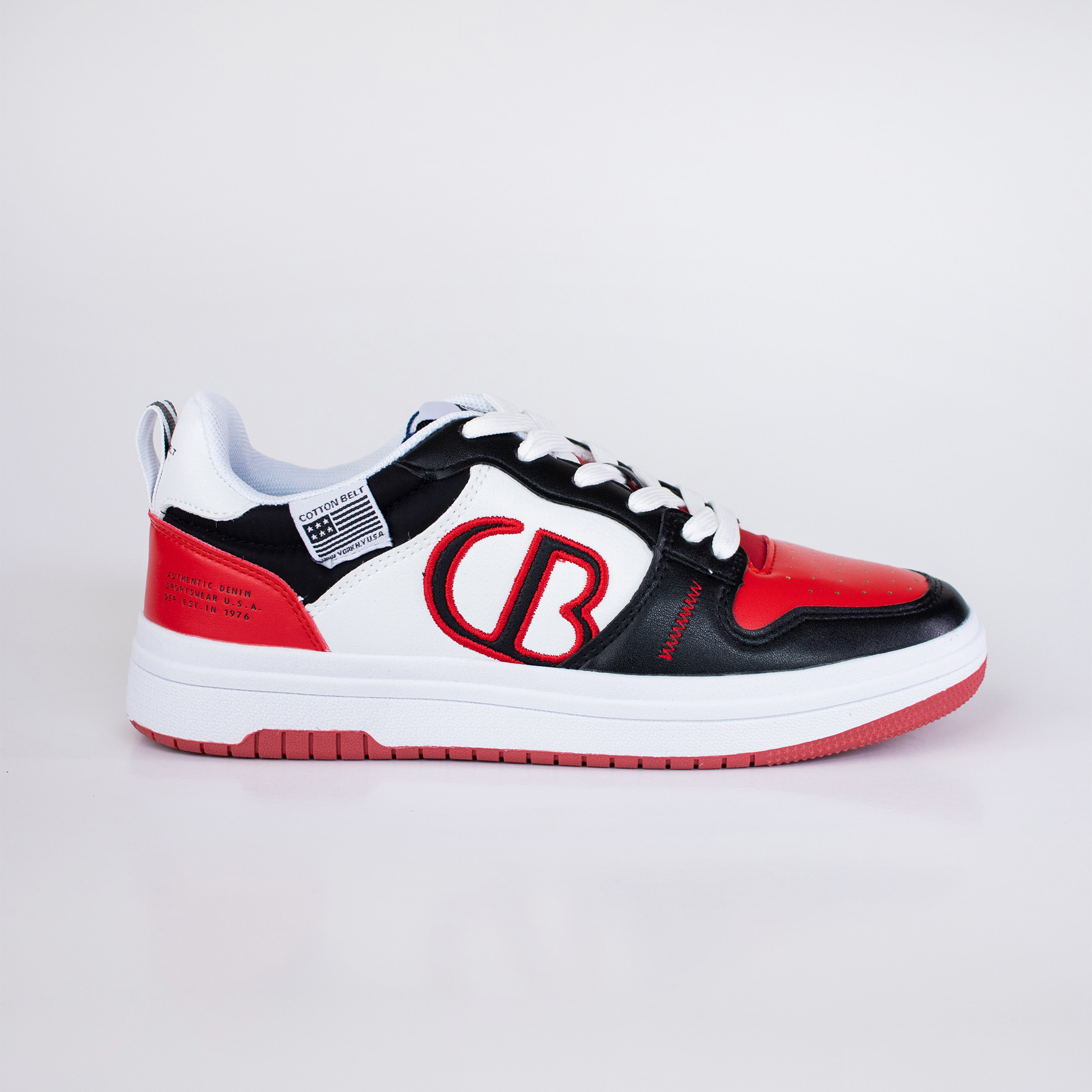 Cotton Belt Women’s Calasca LTH Sneakers-Red/White/Black – UK 7.5