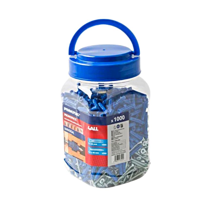 Rawlplug – 4 ALL Nylon Universal Plug with Screw 6x30mm -1000 Piece Per Jar