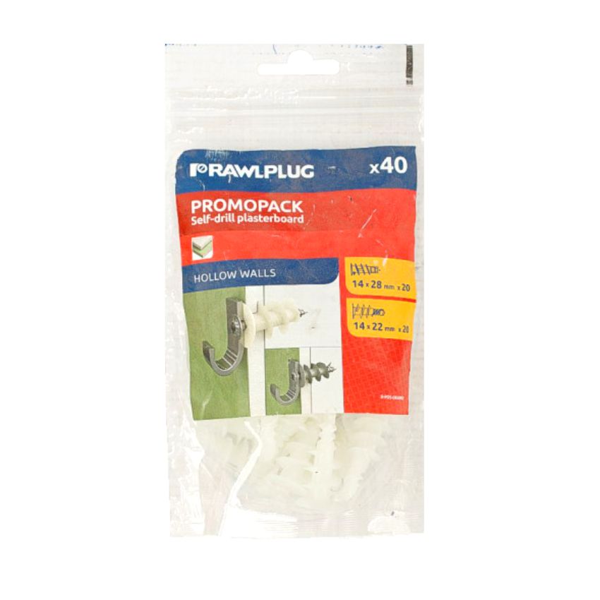 Rawlplug – Self-Drill Plasterboard – Pack of 40