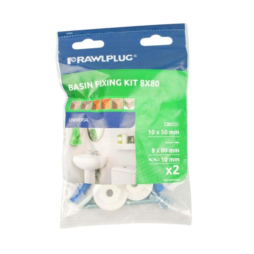 Rawlplug – Basin Fixing Kit 8x80mm – Pack of 2