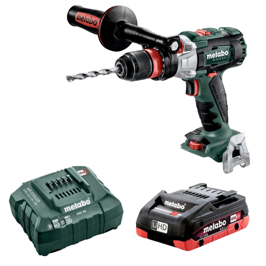 Metabo-Hammer Drill SB18 LTX BL I(602360850) with Charger/Battery(4.0Ah)