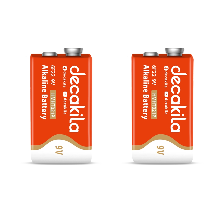 Decakila – 9V Alkaline Battery 6F22 – Pack of 2