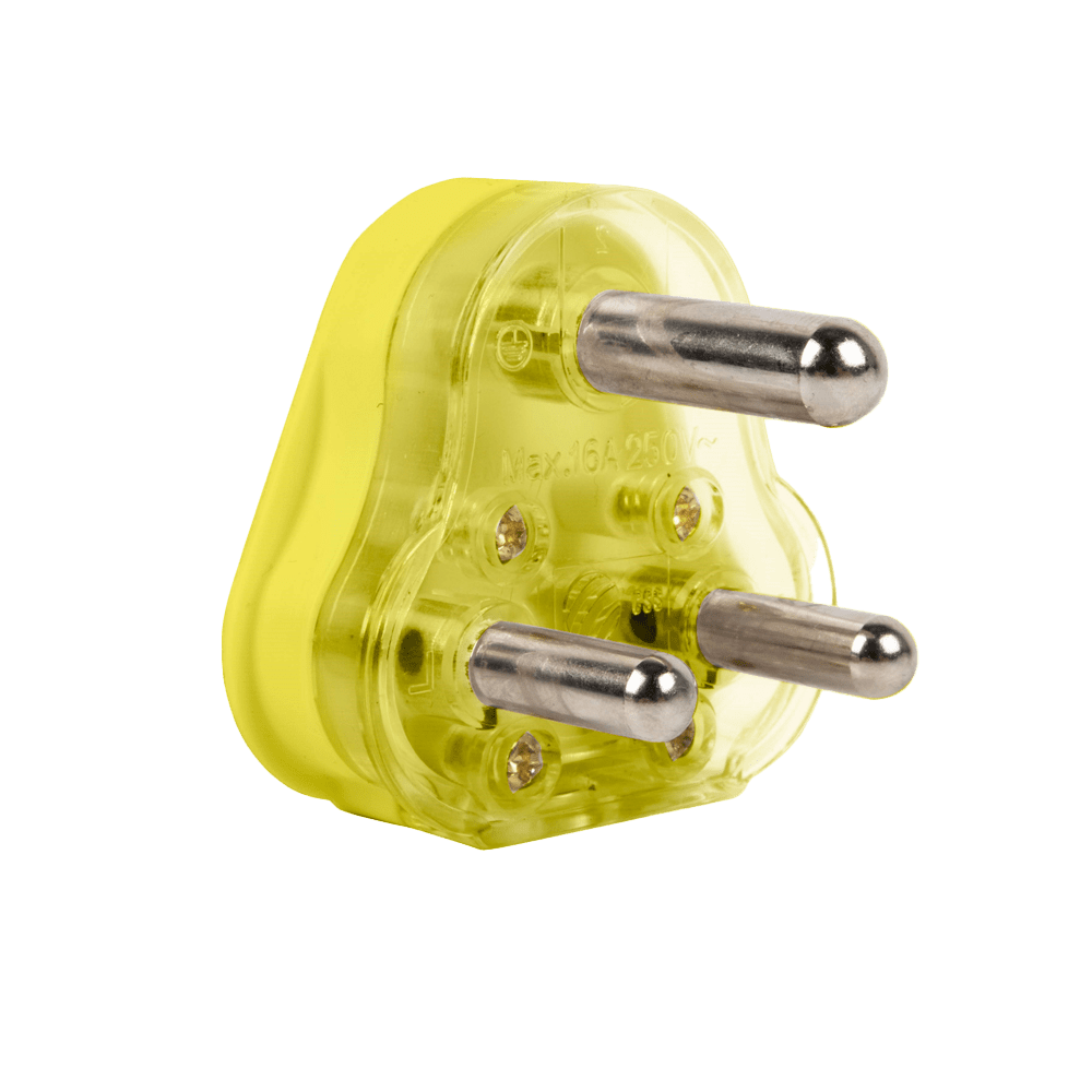 Plug Top 16A Hollow Pin Yellow E/Mate