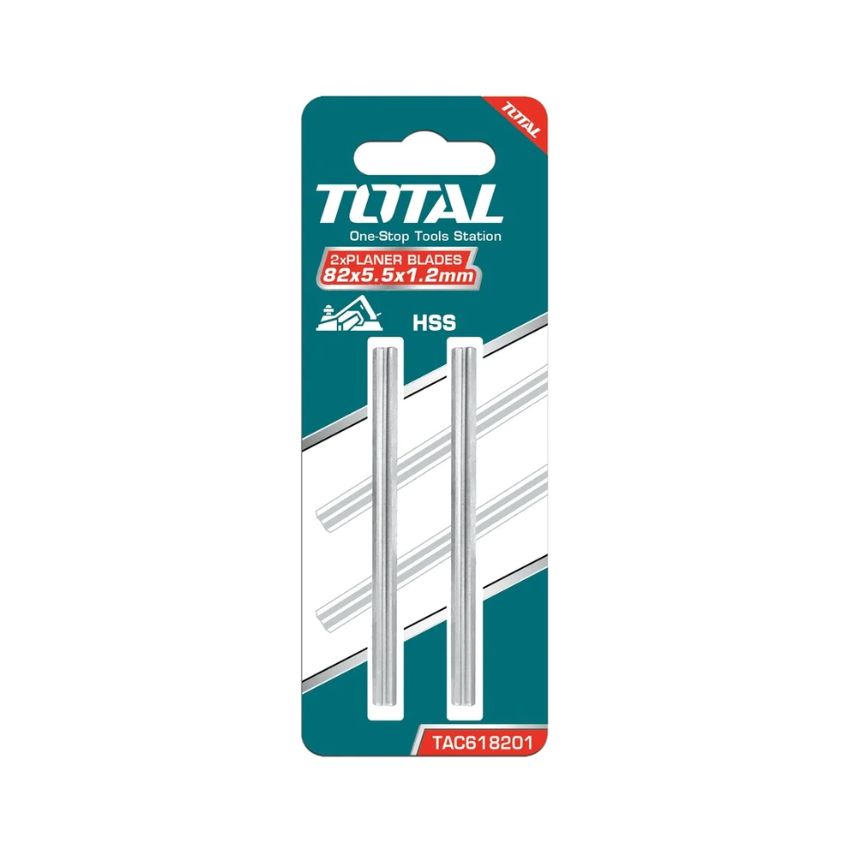 Total Tools – Planer Blades 82×5.5×1.2mm HSS – 2 Piece