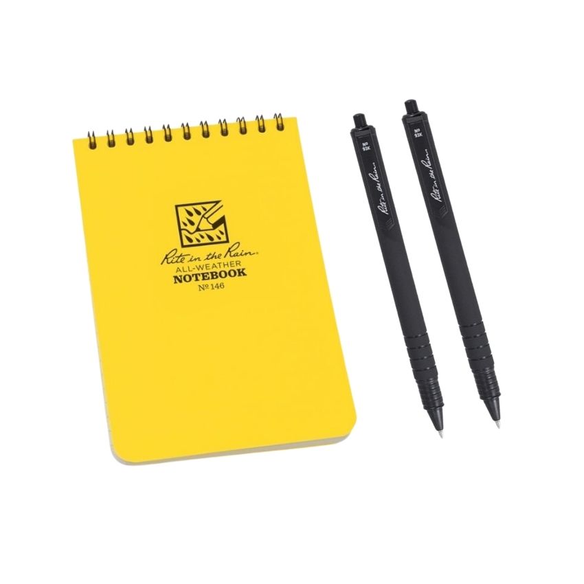 Rite In The Rain – Notebook (100 Pg) & All Weather Clicker Pen – Black