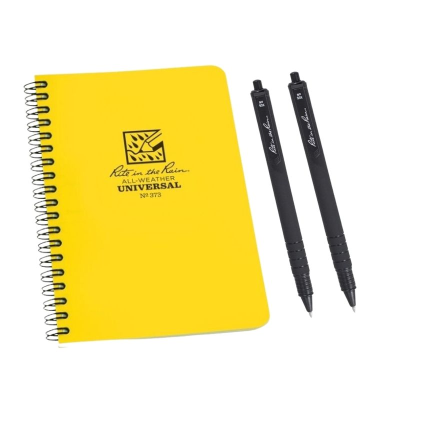 Rite In The Rain – Notebook (Side Spiral – 64 Pg) & All Weather Clicker Pen