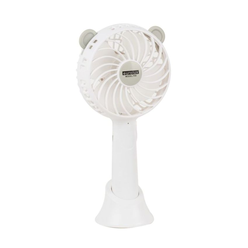 Eurolux – Portable Rechargeable USB Mini Hand Fan – White