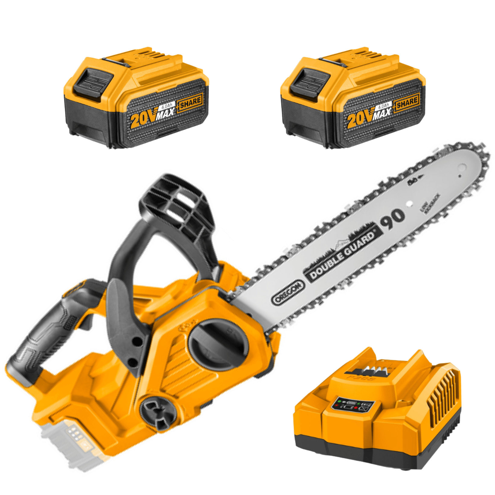 Ingco Cordless Chainsaw 12″ (300mm) 20V Kit (Charger + 2x Battery Included)