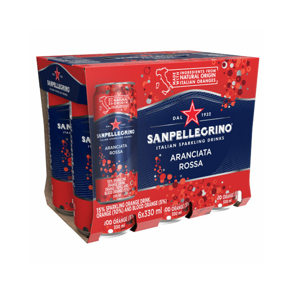 Italian Sparkling Drinks Sanpellegrino Aranciata Rossa – 6 x 330ml
