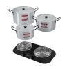 Oli – Emeried Finish Stewpot Set (7,12,21L) – 6 Piece & Hotplate Oli – Emeried Finish Stewpot Set (7,12,21L) – 6 Piece & Hotplate