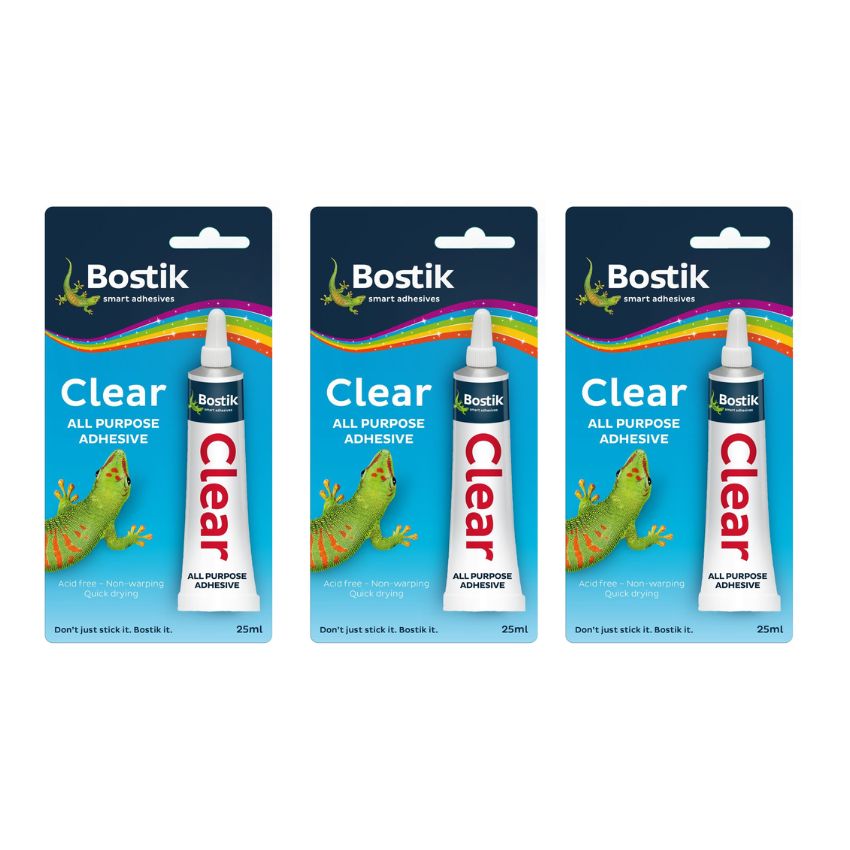 Bostik Clear Adhesive – 25ml (Pack of 3)