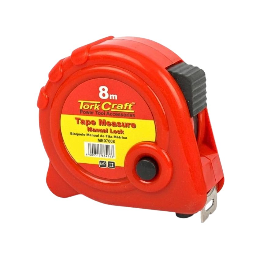 Tork Craft – Tape Measure In A Plastic Casing – Manual Lock – 6 Pack