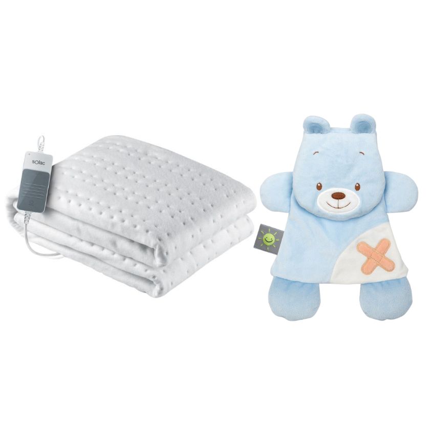 Solac – Kids Single Bed Electrical Blanket & Nattou Doudou & Gelpack – Bear