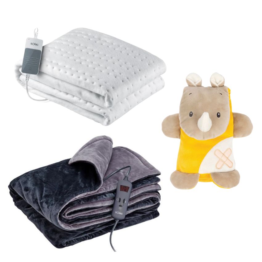 Solac – Kids Single Bed Electrical Under & Throw Over Blanket, Nattou Rhino