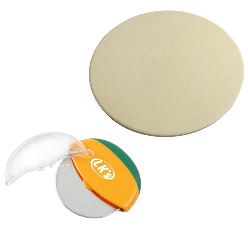 LK’s Pizza stone (30.5cm) -with Pizza Cutters