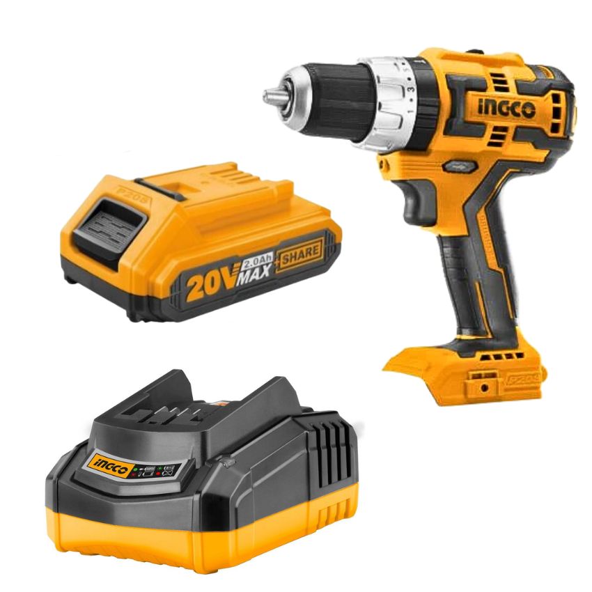 Ingco – Lithium-Ion Brushless Impact Drill with Charger & Battery (2.0Ah)