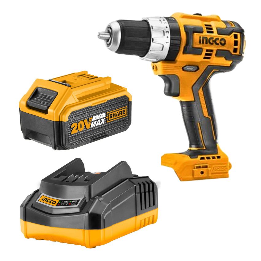 Ingco – Lithium-Ion Brushless Impact Drill with Charger & Battery (4.0Ah)