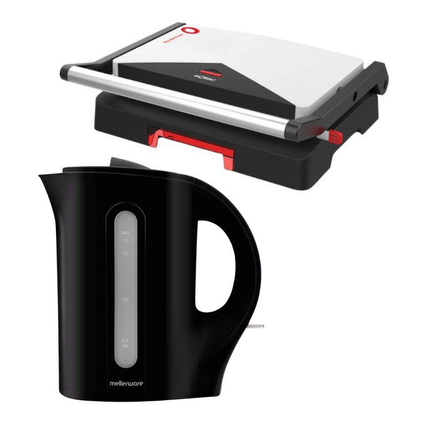 Solac – Sandwich Maker and Mellerware -Tugela – Black – Corded Kettle Combo