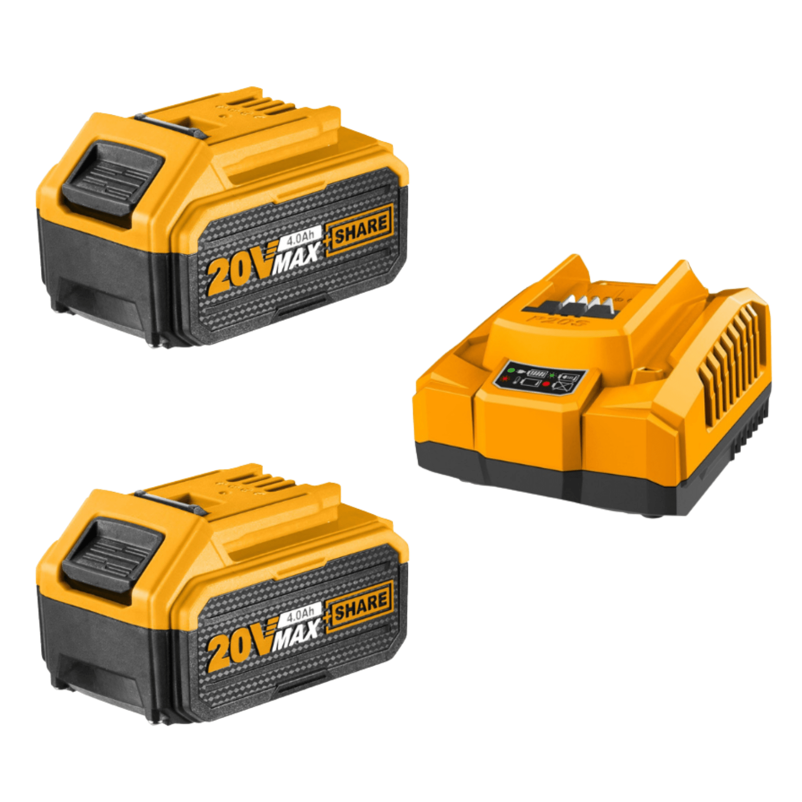 Ingco – 2 x Li-Ion Battery Pack (4.0Ah) with Super Fast Intelligent Charger