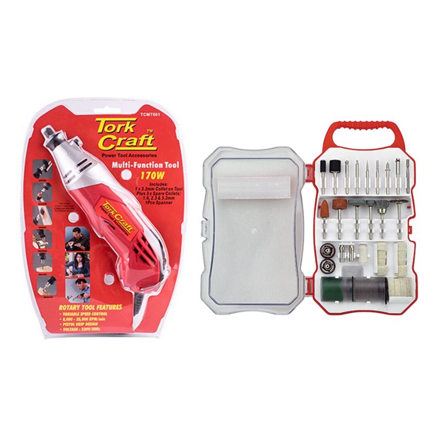 Tork Craft – 170W Rotary Variable Speed Mini Tool & Accessory Set (70 Pieces)