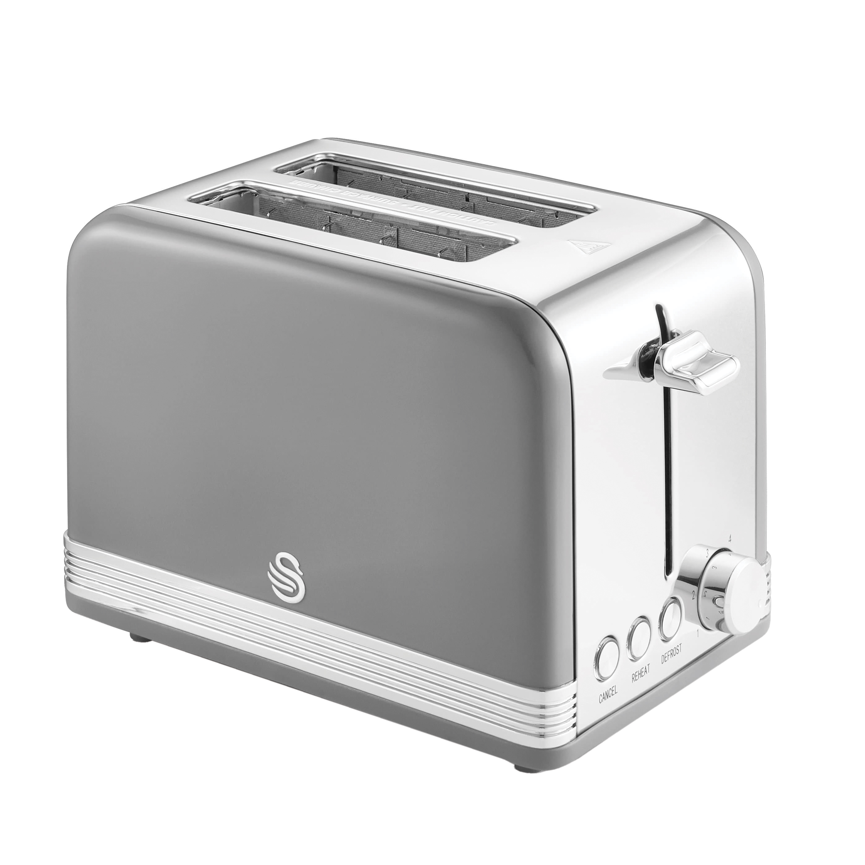 Swan 2 Slice Grey Retro Toaster