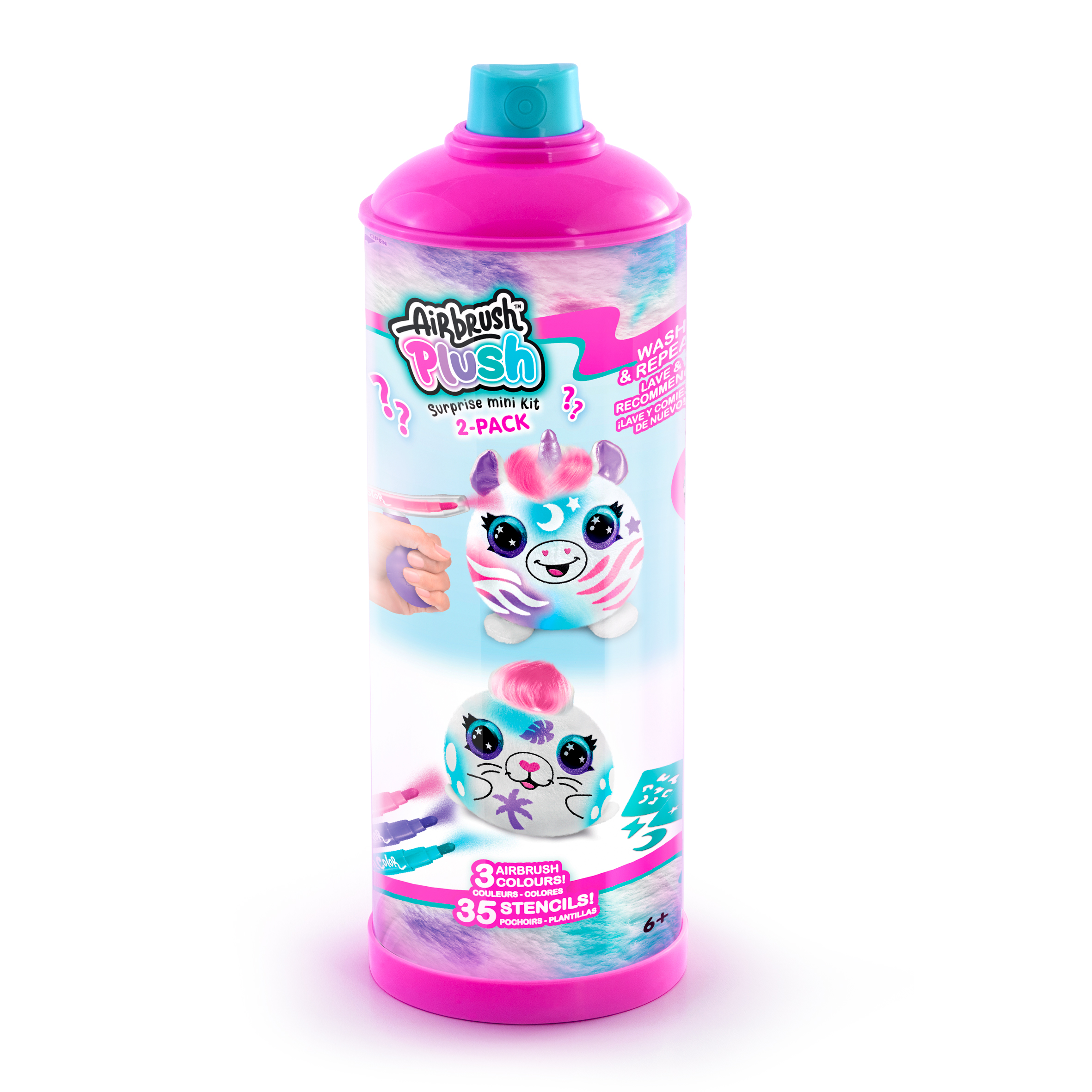 Style 4 Ever 2 Pack Mini Airbrush Plush In Paint Can