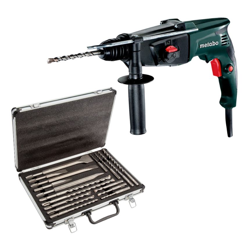 Metabo – KHE 2444 Combination Hammer Drill & Drill Bit/Chisel Set 17 Pieces